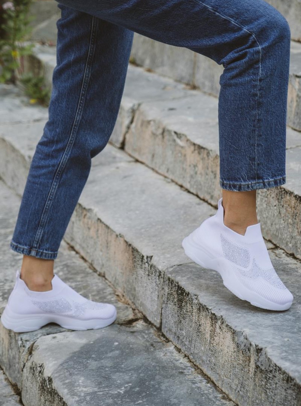 Chunky slip-on sneakers τύπου κάλτσα 416.LY505-F ΑΣΠΡΟ Chunky slip-on sneakers τύπου κάλτσα 416.LY505-F ΑΣΠΡΟ