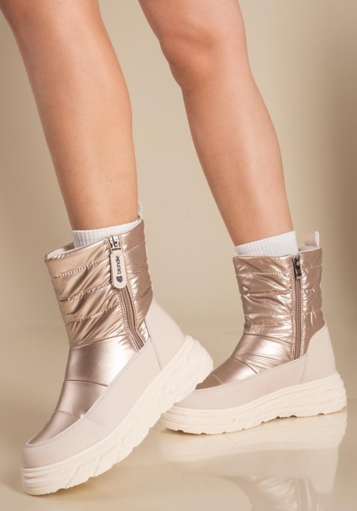 Blondie casual μποτάκι με εσωτερική γούνα 202.SD07025-F ΜΠΡΟΝΖΕ