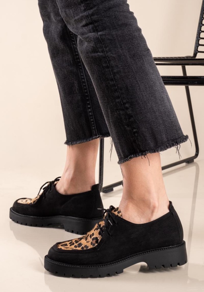 Δετό loafer με animal print 330.2502-PS ΜΑΥΡΟ/ΛΕΟΠΑΡ Δετό loafer με animal print 330.2502-PS ΜΑΥΡΟ/ΛΕΟΠΑΡ