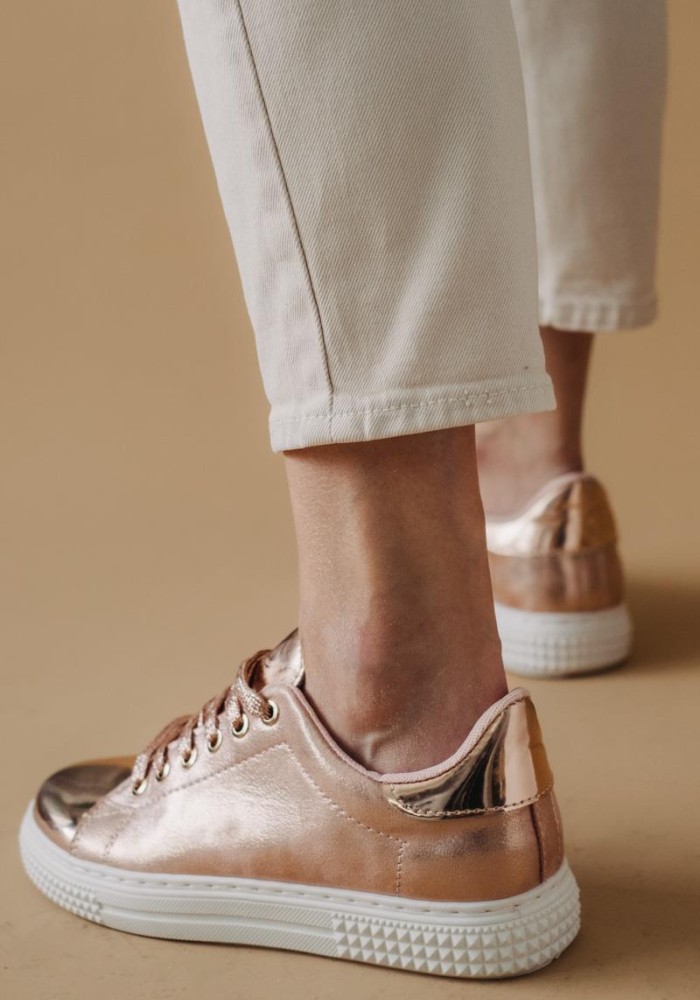 Tennis sneakers με mirror effect 330.BK09-L ΡΟΖ