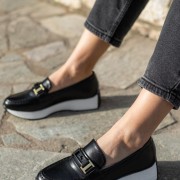 Ματ loafers με διακοσμητική αγκράφα 330.LL1476-L ΜΑΥΡΟ Ματ loafers με διακοσμητική αγκράφα 330.LL1476-L ΜΑΥΡΟ