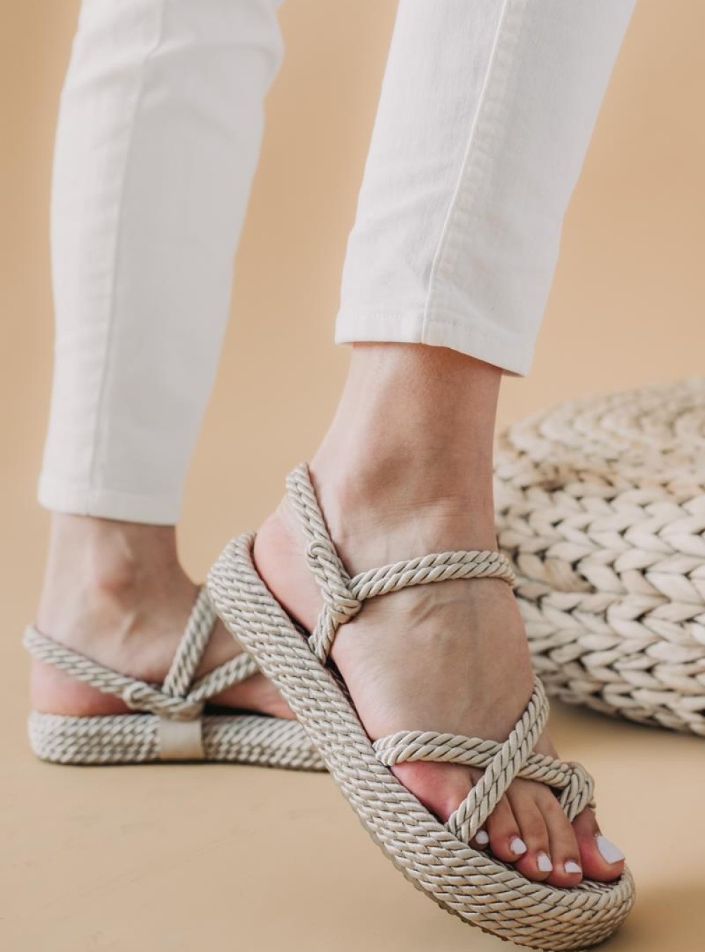 Flatforms πέδιλα με σχοινιά 305.CORFU-2-F ΜΠΕΖ Flatforms πέδιλα με σχοινιά 305.CORFU-2-F ΜΠΕΖ