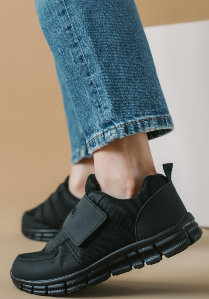 Υφασμάτινα sneakers με velcro 318.TR101205-W-F ΜΑΥΡΟ