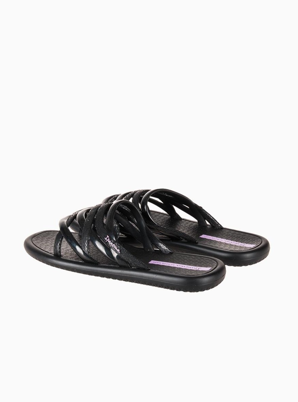 Ipanema γυναικείες σαγιονάρες με φάσα με πολλαπλά λουράκια 004.780-24376-26-P ΜΑΥΡΟ