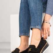 Loafers suede με μεταλλική αγκράφα 330.LL1339-C ΜΑΥΡΟ Loafers suede με μεταλλική αγκράφα 330.LL1339-C ΜΑΥΡΟ