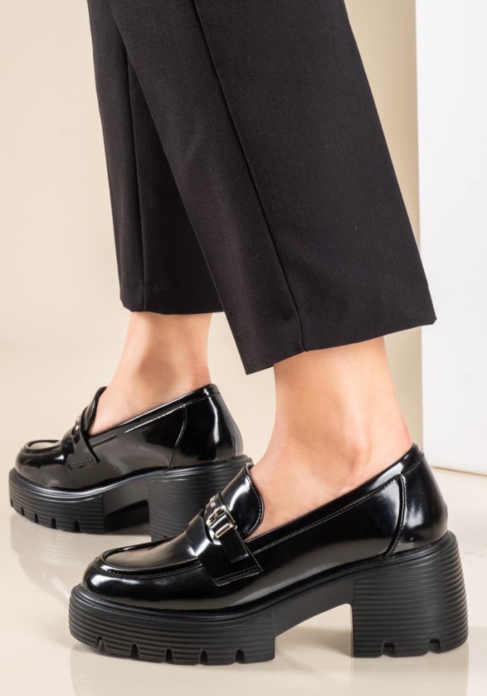 Block-heeled classic loafers 431.LT2409-L ΜΑΥΡΟ Block-heeled classic loafers 431.LT2409-L ΜΑΥΡΟ
