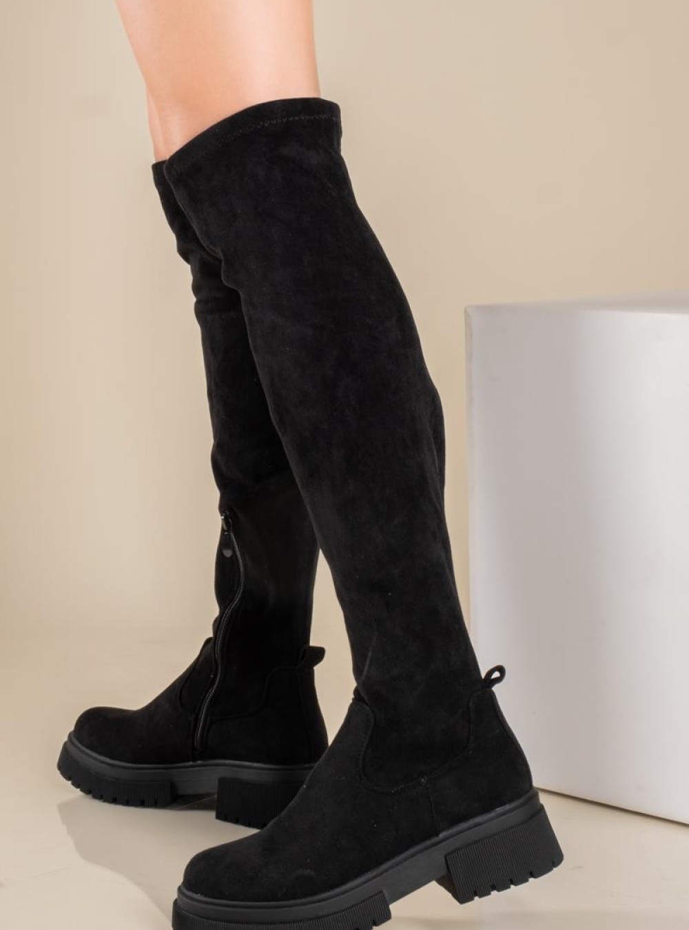 Over the knee suede chunky μπότα 431.OS608-C ΜΑΥΡΟ Over the knee suede chunky μπότα 431.OS608-C ΜΑΥΡΟ