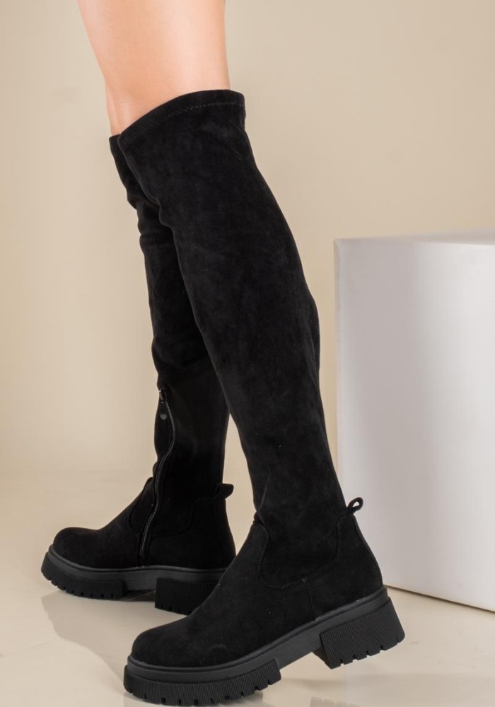 Over the knee suede chunky μπότα 431.OS608-C ΜΑΥΡΟ Over the knee suede chunky μπότα 431.OS608-C ΜΑΥΡΟ