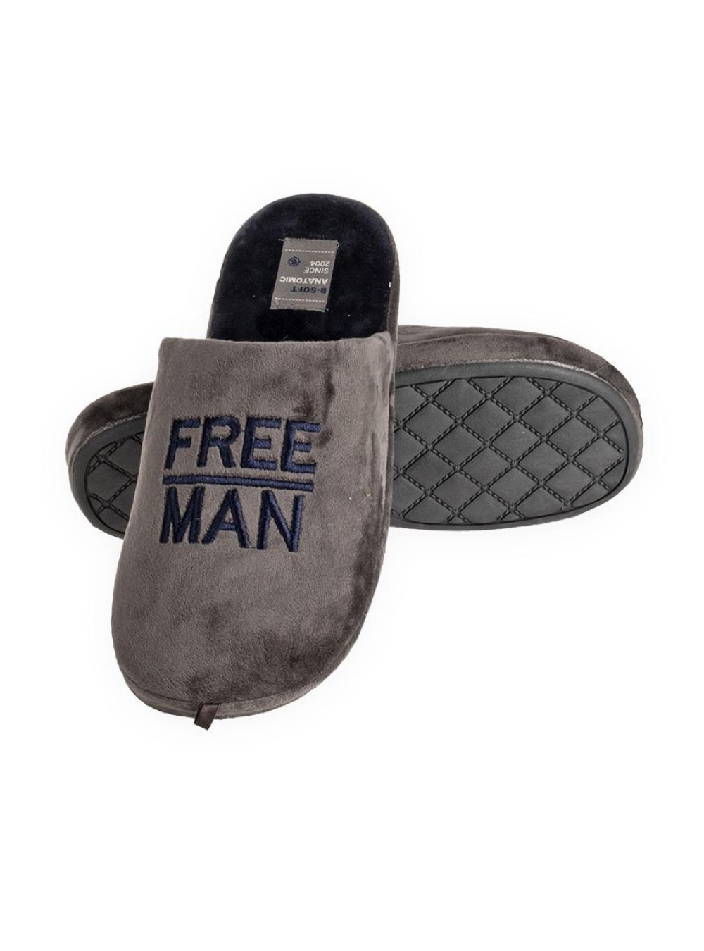 B-SOFT Ανδρικές παντόφλες FREE MAN 405.211334-F ΓΚΡΙ