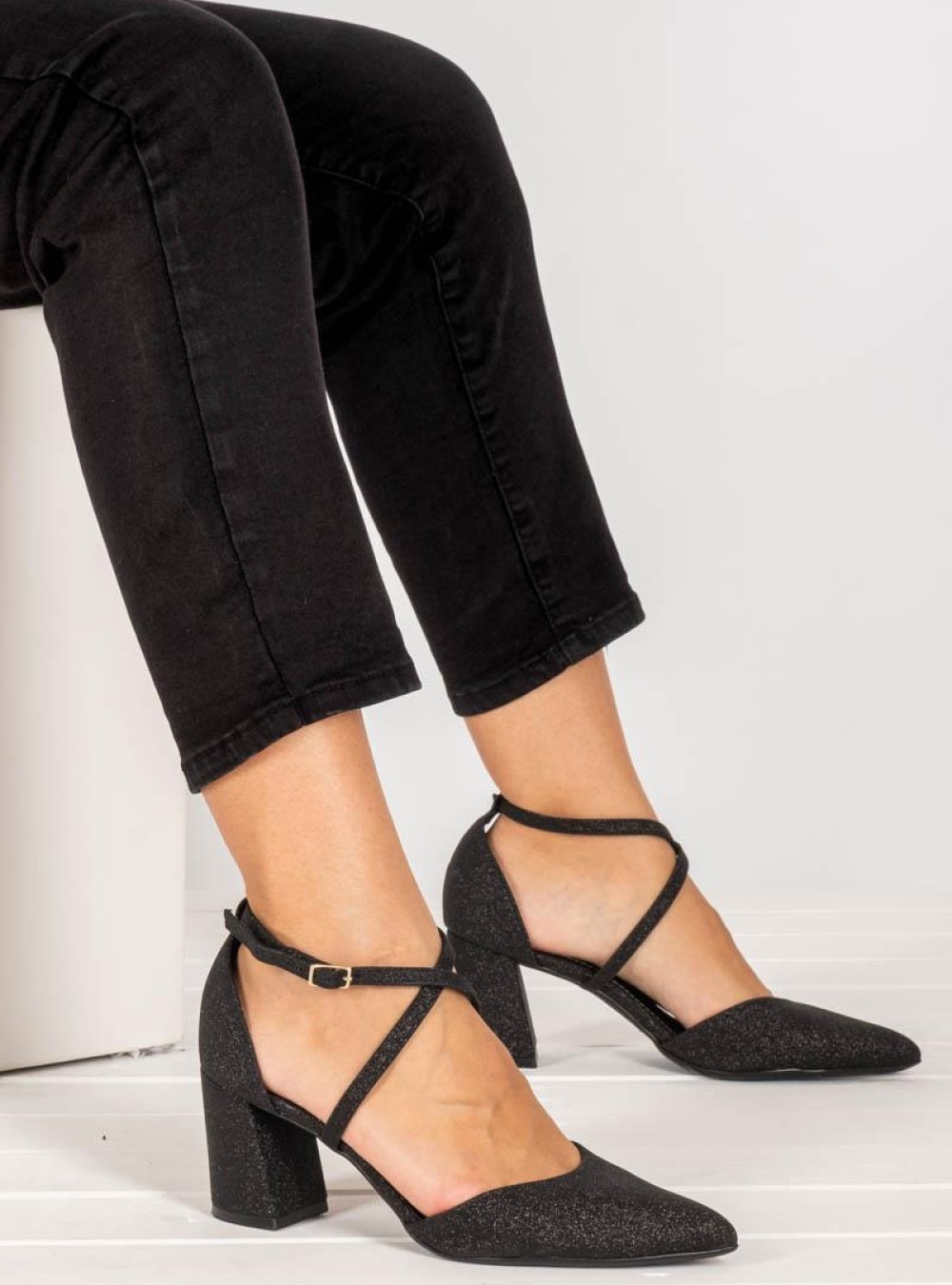 PICCADILLY Ανατομικές γόβες με glitter 004.779-23617-SA ΜΑΥΡΟ PICCADILLY Ανατομικές γόβες με glitter 004.779-23617-SA ΜΑΥΡΟ