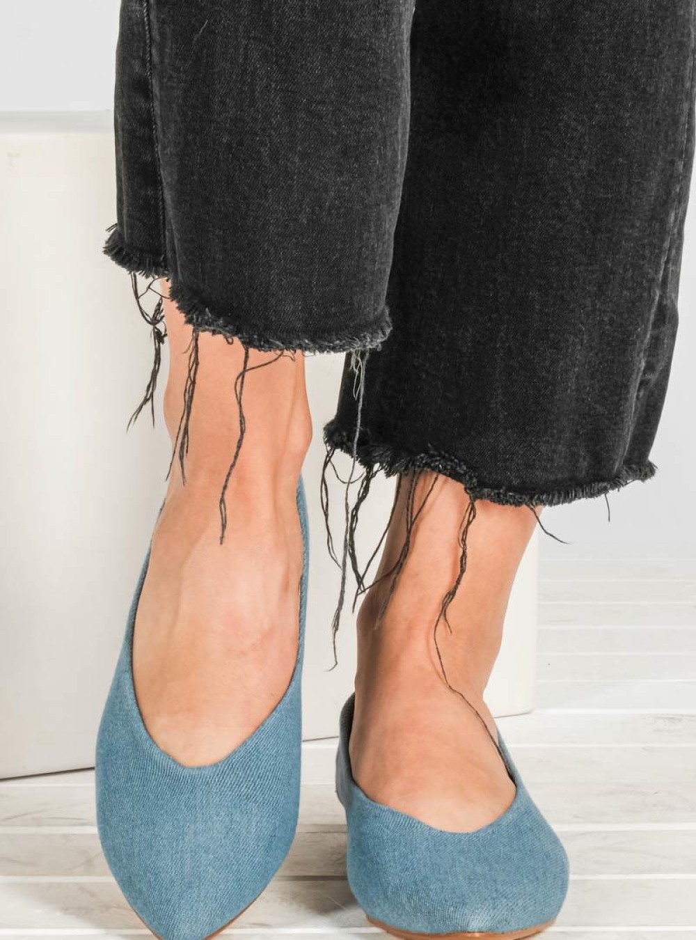 Denim μυτερές μπαλαρίνες 396.F1615-F JEAN Denim μυτερές μπαλαρίνες 396.F1615-F JEAN