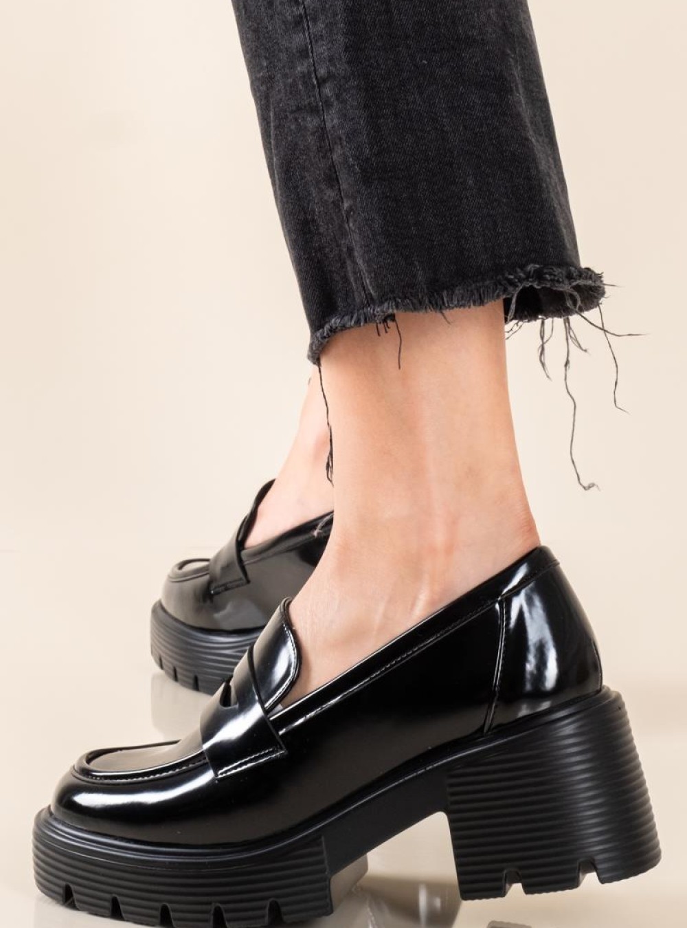 Block-heeled classic loafers 431.LT2407-L ΜΑΥΡΟ Block-heeled classic loafers 431.LT2407-L ΜΑΥΡΟ