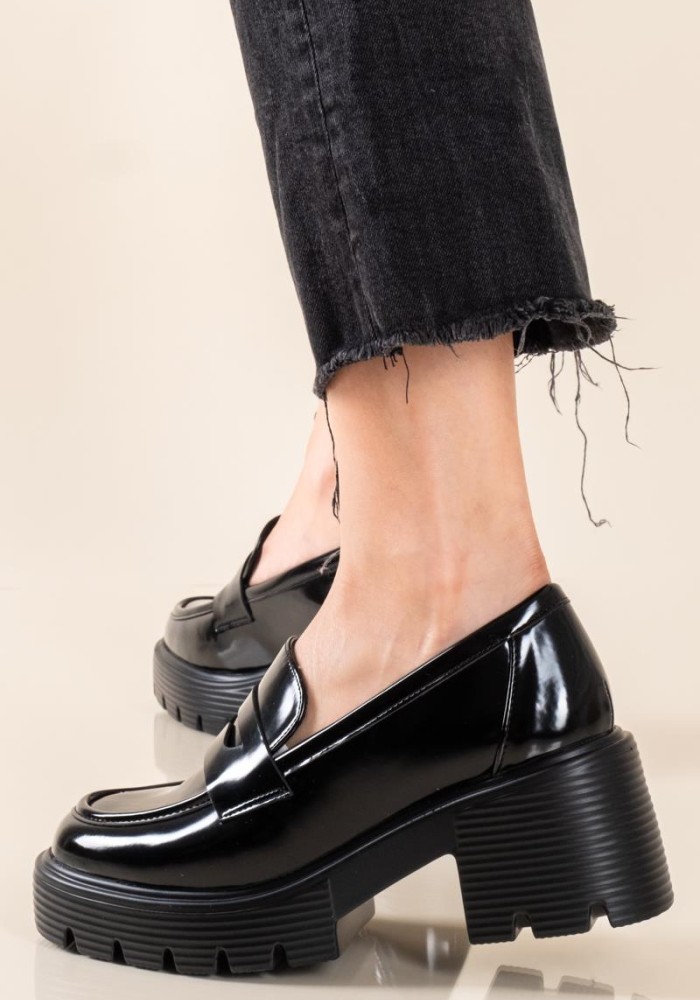 Block-heeled classic loafers 431.LT2407-L ΜΑΥΡΟ Block-heeled classic loafers 431.LT2407-L ΜΑΥΡΟ