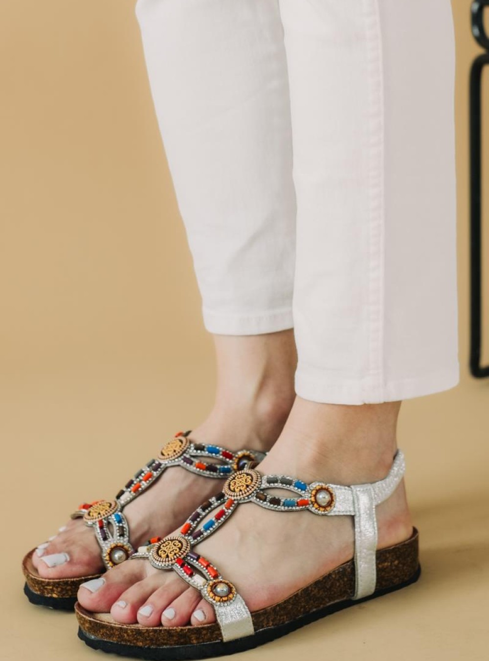 Boho style flatforms με λουράκι με λάστιχο 330.TZ699-F ΑΣΗΜΙ Boho style flatforms με λουράκι με λάστιχο 330.TZ699-F ΑΣΗΜΙ