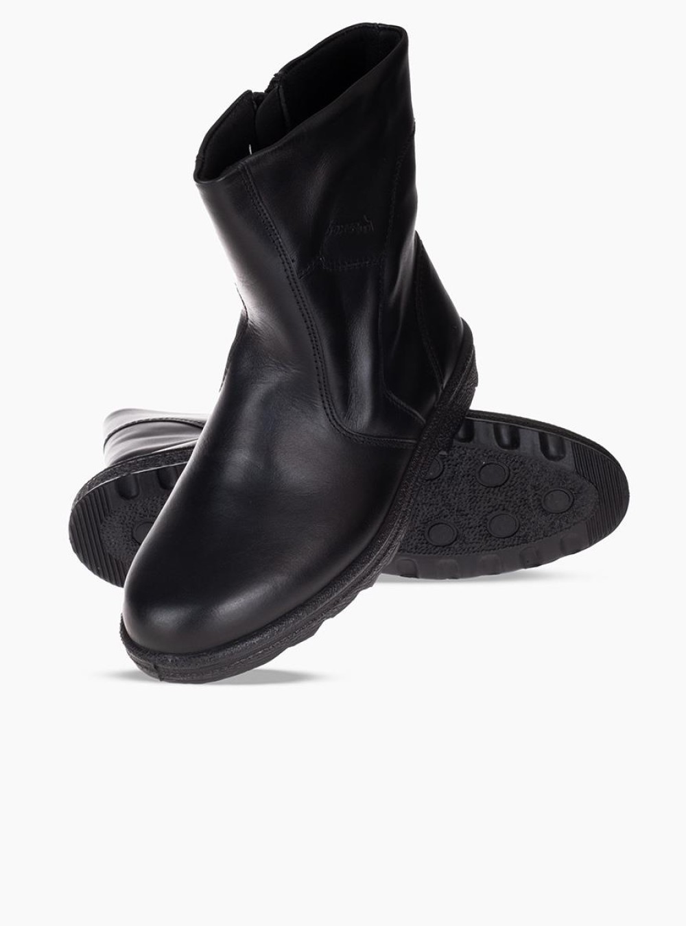 BOXER Ανδρικό δερμάτινο μποτάκι 031.01565-L ΜΑΥΡΟ