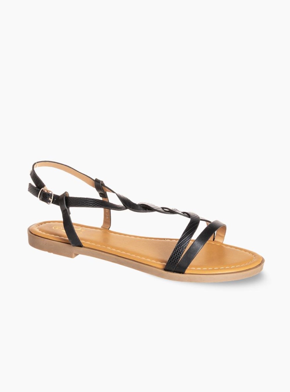 Flat σανδάλια με λουράκια με πλέξη 364.DM919-2A-L ΜΑΥΡΟ Flat σανδάλια με λουράκια με πλέξη 364.DM919-2A-L ΜΑΥΡΟ