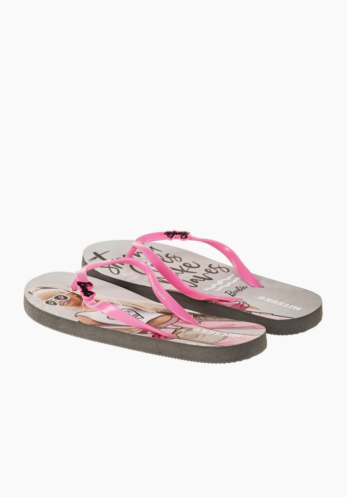 Mitsuko γυναικείες σαγιονάρες BARBIE 019.SA66220W-P ΓΚΡΙ