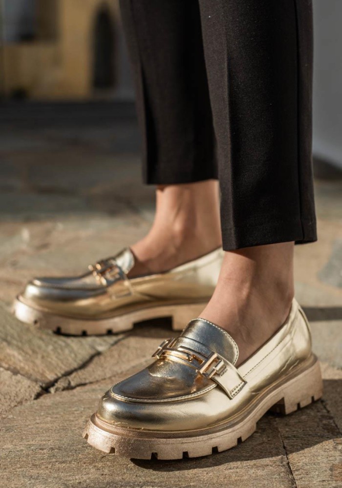 Chunky loafers με μεταλλικό διακοσμητικό 330.77-431-L ΧΡΥΣΟ