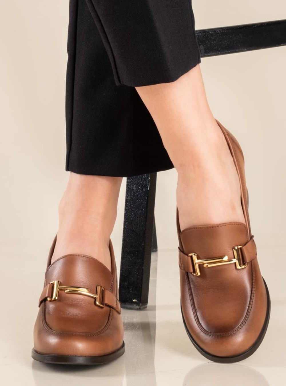 RAGAZZA δερμάτινα loafers με διακοσμητική αλυσίδα 331.063-L ΤΑΜΠΑ RAGAZZA δερμάτινα loafers με διακοσμητική αλυσίδα 331.063-L ΤΑΜΠΑ