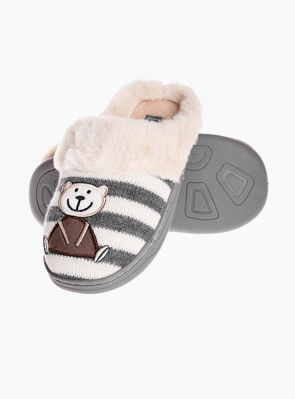 Παντόφλες για κορίτσια ριγέ 421.MB3742-F ΓΚΡΙ Παντόφλες για κορίτσια ριγέ 421.MB3742-F ΓΚΡΙ