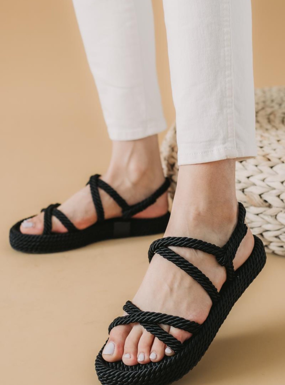 Flatforms πέδιλα με σχοινιά 305.LEMNOS-2-F ΜΑΥΡΟ Flatforms πέδιλα με σχοινιά 305.LEMNOS-2-F ΜΑΥΡΟ