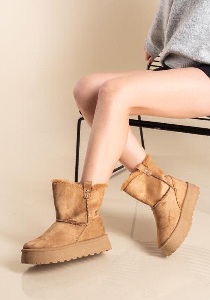 Δίσολα suede μποτάκια με εσωτερική γούνα 330.MD-9765-C ΤΑΜΠΑ