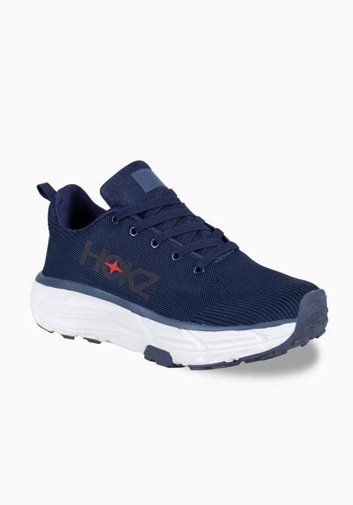 Ανδρικά υφασμάτινα running sneakers ΜΠΛΕ/ΑΣΠΡΟ