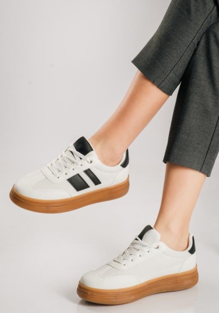 Δίσολα street style sneakers ΑΣΠΡΟ