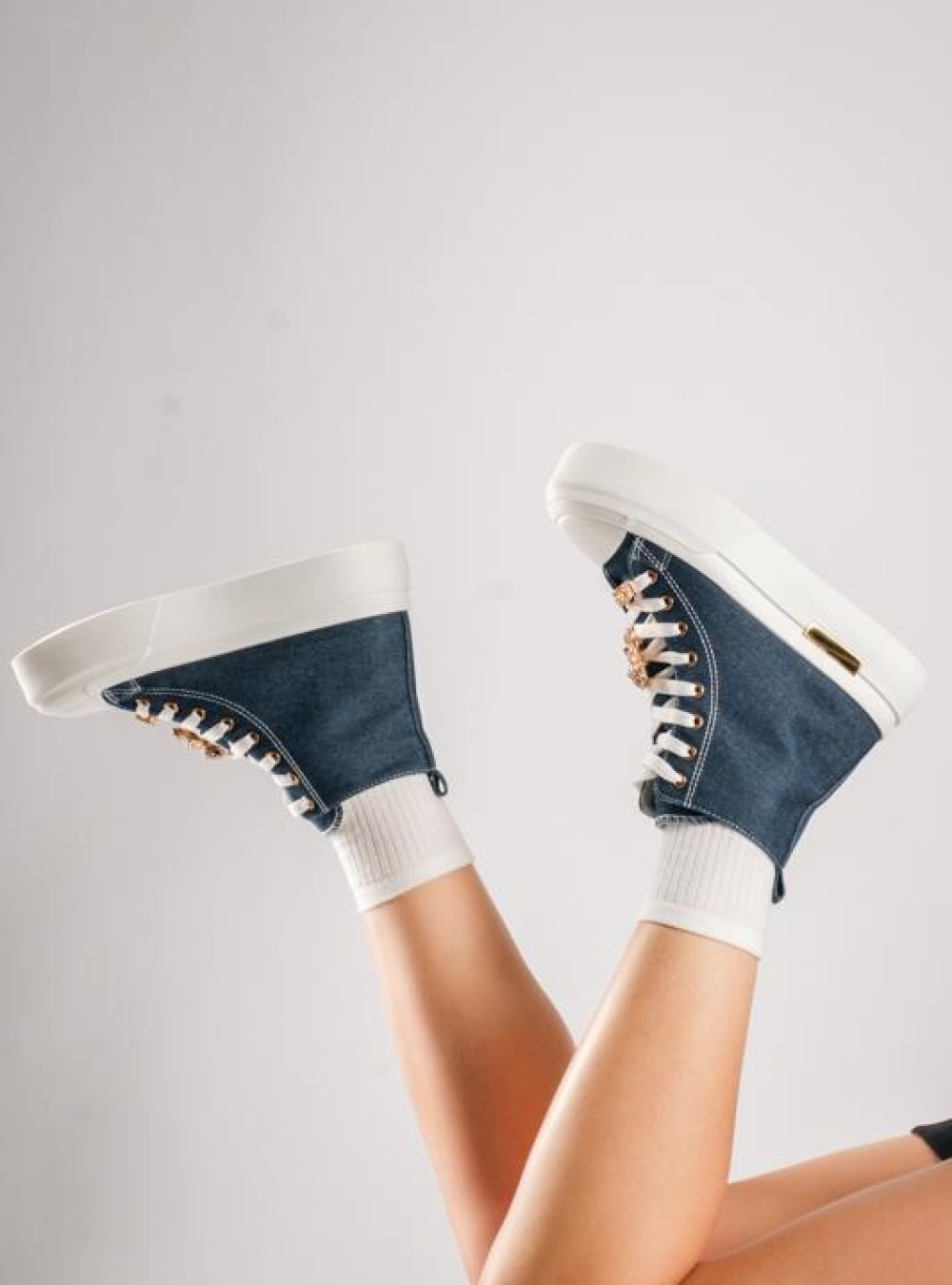 Δίσολα υφασμάτινα sneakers μποτάκια JEAN Δίσολα υφασμάτινα sneakers μποτάκια JEAN