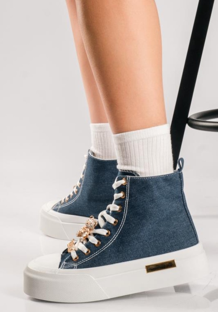 Δίσολα υφασμάτινα sneakers μποτάκια JEAN