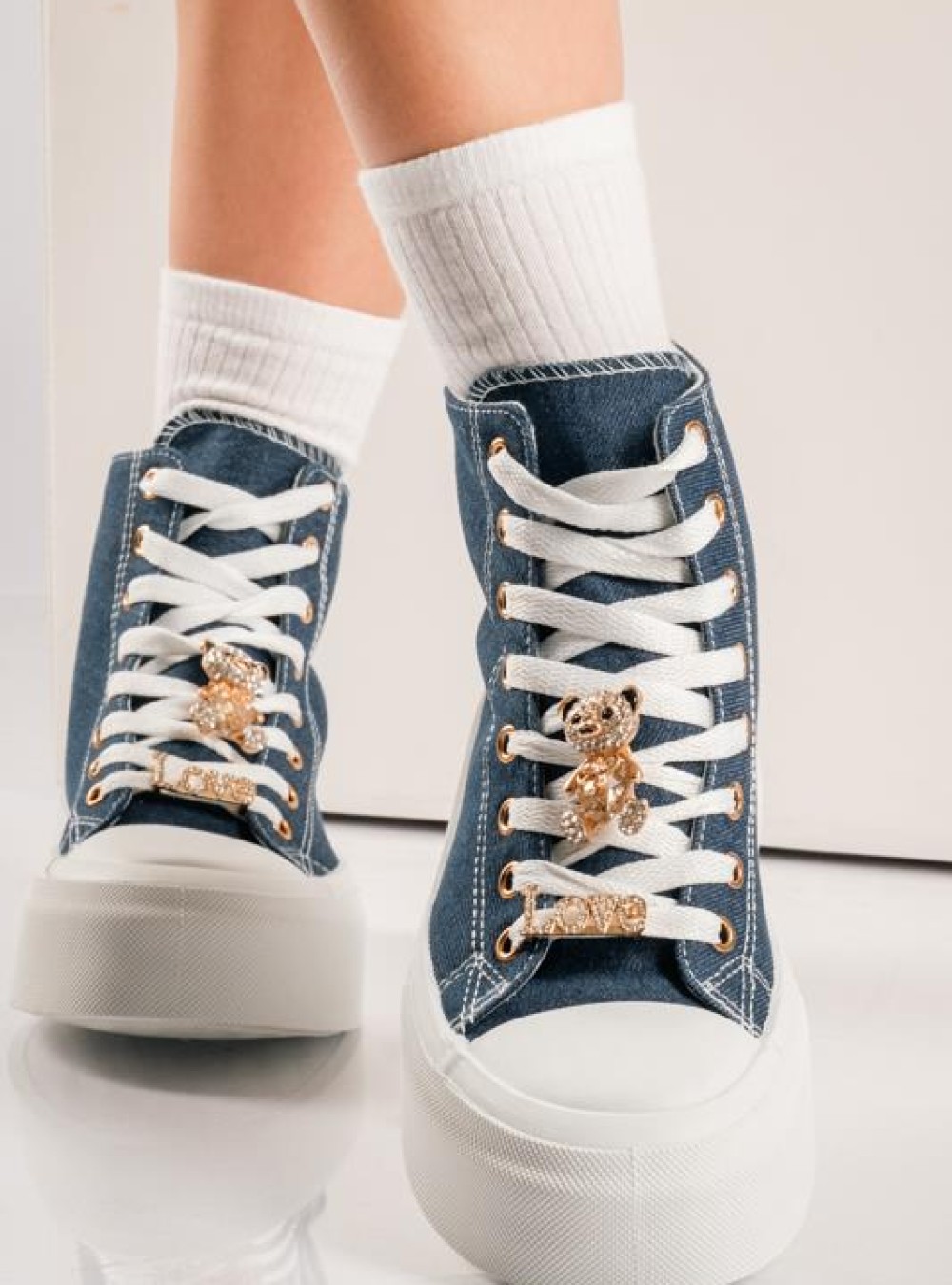 Δίσολα υφασμάτινα sneakers μποτάκια JEAN Δίσολα υφασμάτινα sneakers μποτάκια JEAN