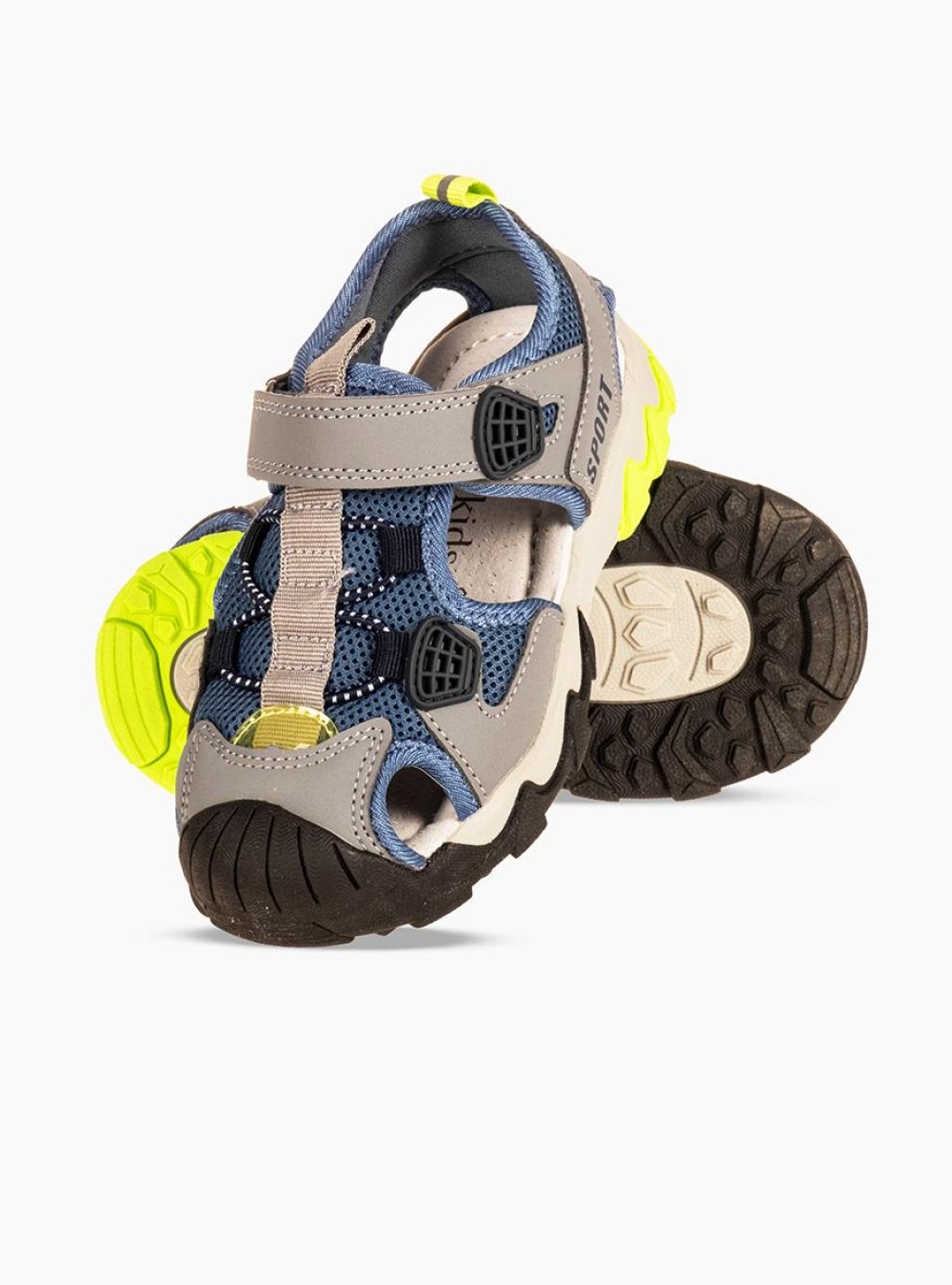 Sporty πέδιλα για αγόρια με velcro ΓΚΡΙ Sporty πέδιλα για αγόρια με velcro ΓΚΡΙ