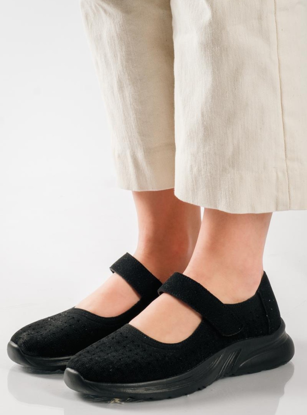 Comfort μπαλαρίνες με velcro ΜΑΥΡΟ Comfort μπαλαρίνες με velcro ΜΑΥΡΟ