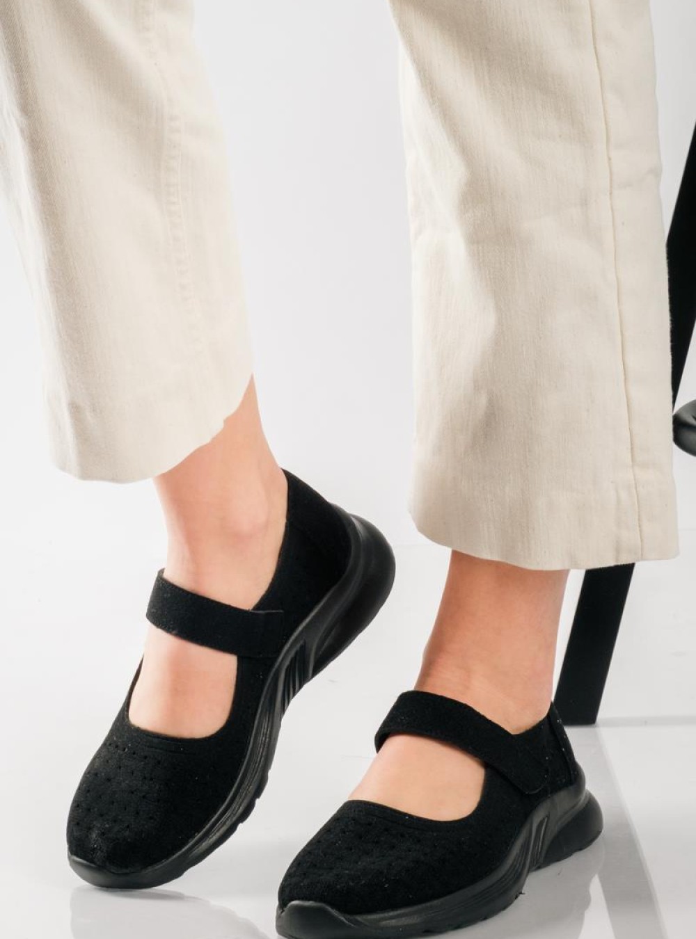 Comfort μπαλαρίνες με velcro ΜΑΥΡΟ Comfort μπαλαρίνες με velcro ΜΑΥΡΟ