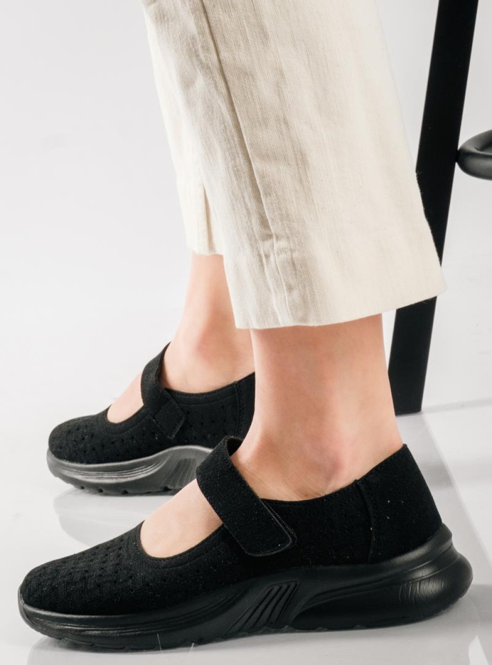 Comfort μπαλαρίνες με velcro ΜΑΥΡΟ Comfort μπαλαρίνες με velcro ΜΑΥΡΟ