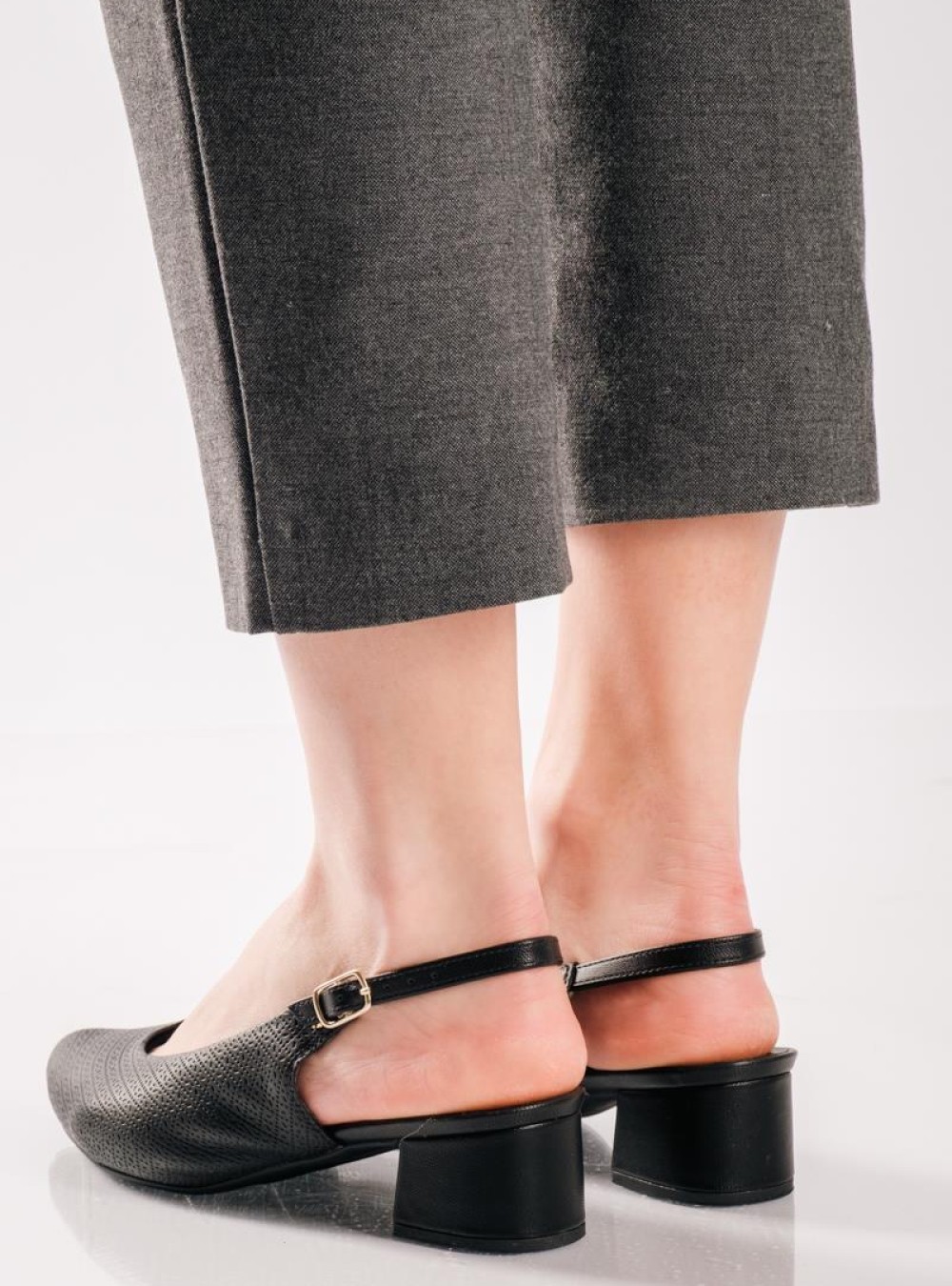 PICCADILLY Slingback ανατομικές γόβες με χαμηλό τακούνι ΜΑΥΡΟ PICCADILLY Slingback ανατομικές γόβες με χαμηλό τακούνι ΜΑΥΡΟ