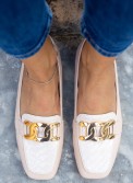 Flat loafers με διακοσμητική χρυσή χονδρή πλακέ αλυσίδα 412.H2162-L
