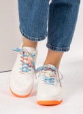 Casual sneakers με δίχρωμη σόλα και πολύχρωμα κορδόνια 330.LLN308-L